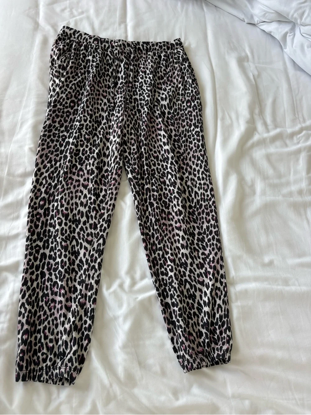 Ambrielle Pink and Black Leopard Pajama Pants